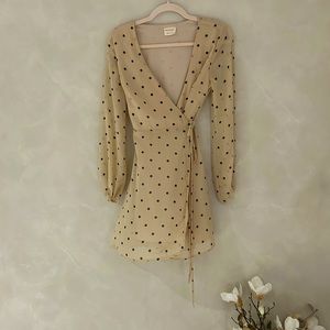 Polka dot wrap dress